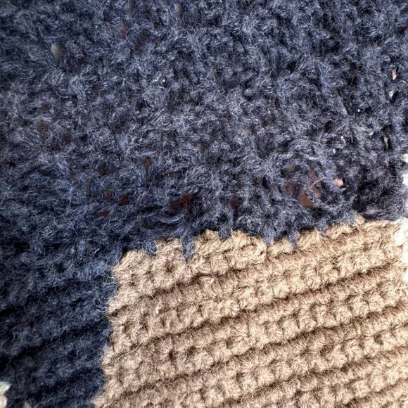 Vintage Hand Knitted Sweater Vest Argyle Diamond Check Grandpa Women's Medium - Picture 7 of 7